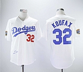 Dodgers 32 Sandy Koufax White 1958 Throwback Baseball Jerseys,baseball caps,new era cap wholesale,wholesale hats